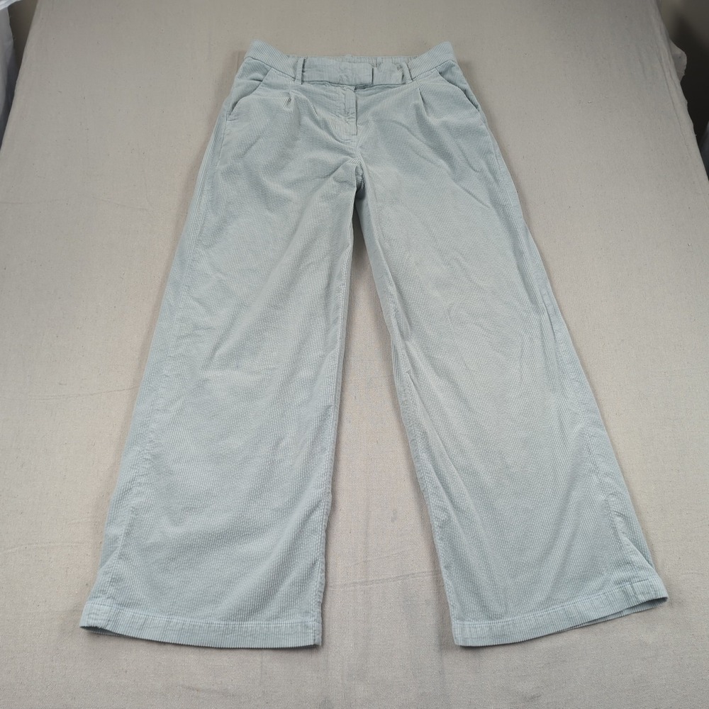 American Eagle Pants Womens 6 Blue Corduroy Wide Leg Trouser Pleated